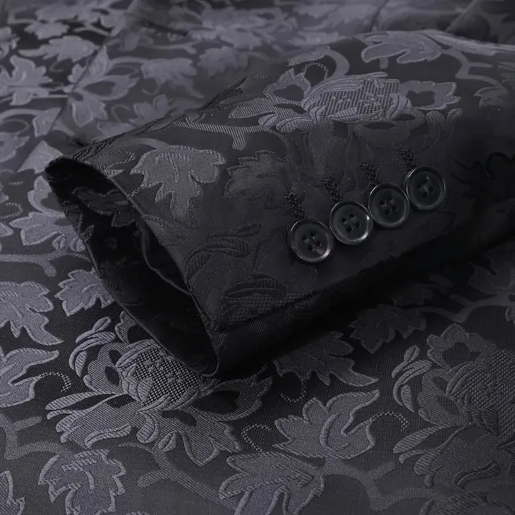 Men's Black Floral Jacquard Blazer - Luxe Formal Tonal Suit Jacket - F141 price