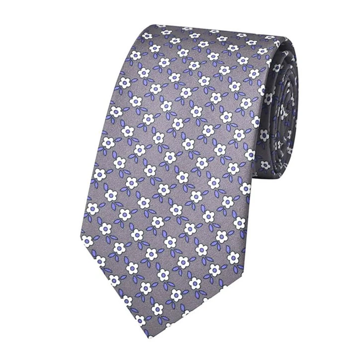 YiLi Purple Floral Silk Tie - Eco-Friendly Elegance